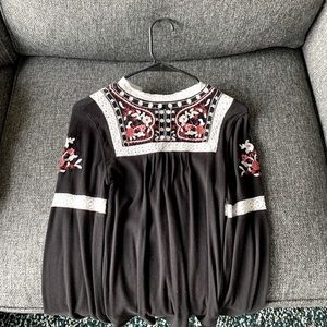 Free People black boho long sleeve